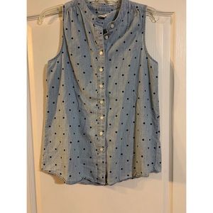 J. Crew Polka Dot Denim Shirt